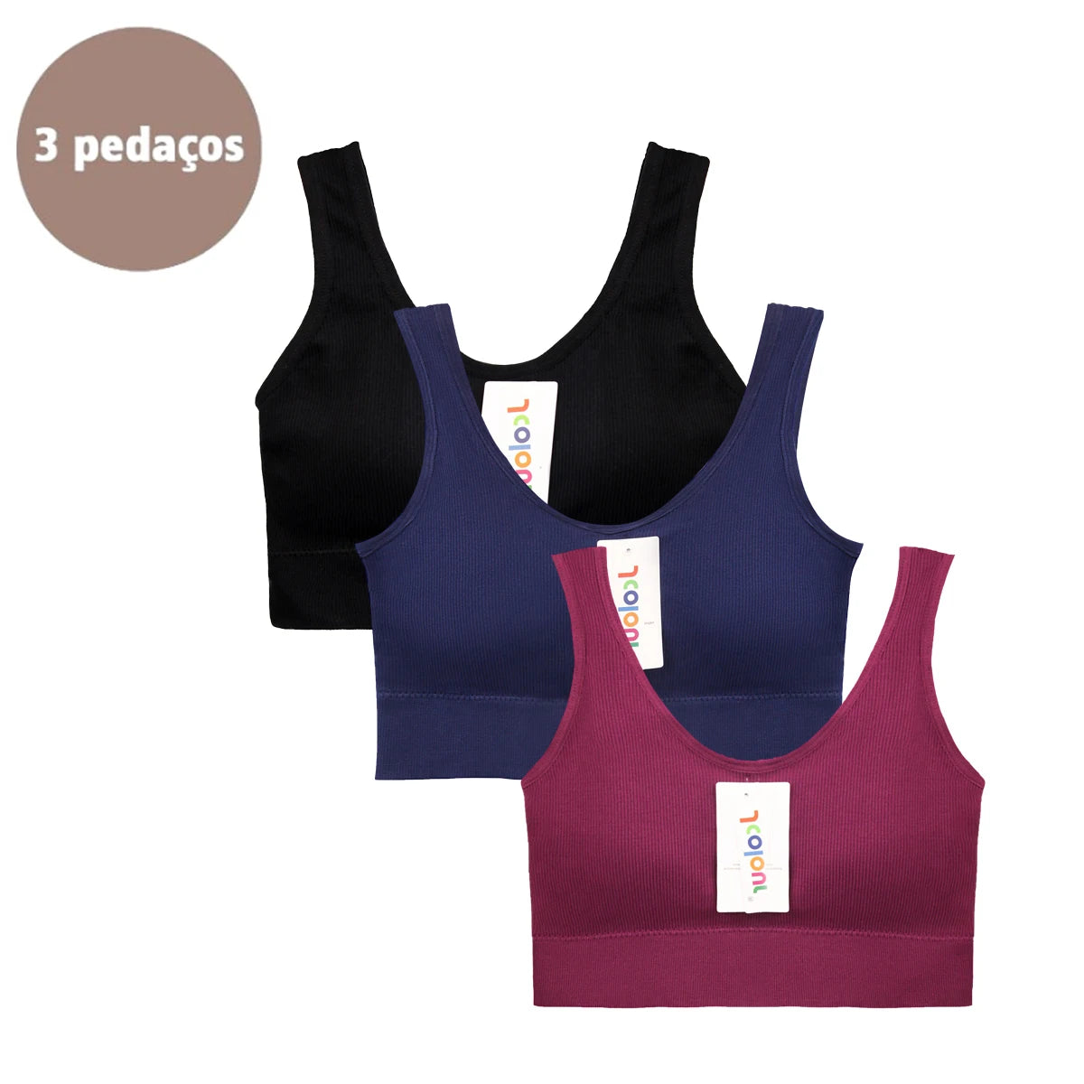 Free Shipping 3 Jcolour Solid Color Solid Sports Bra Sports Bra for Women