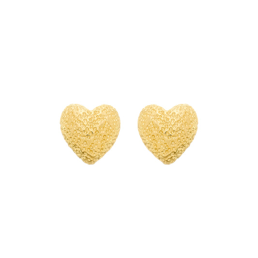 Brinco Dourado de Coração Irregular