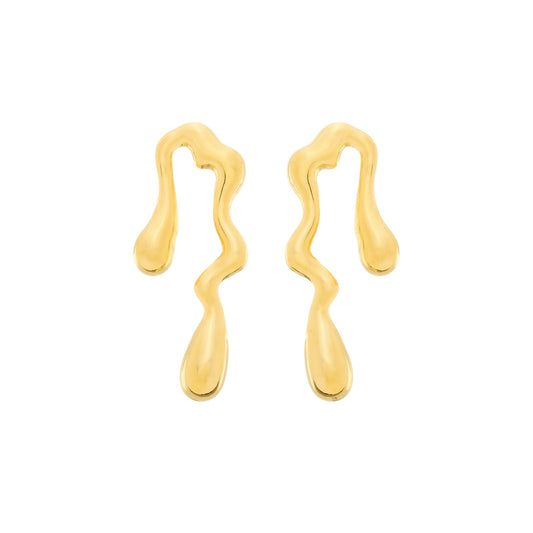 Brinco Dourado Orgânico de Gota