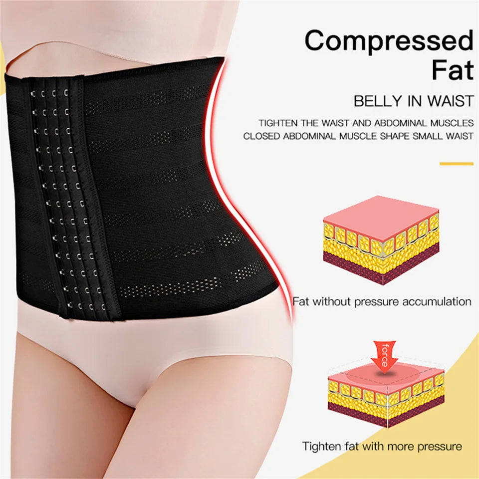 Women's Underwear Mesh Breathable Waist Trainer Shapers Original Colombian Abdomen Control Girdles Woman Steel Bones Shapewear